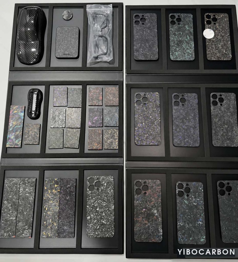 YIBOCARBON陨石碳纤维展示及制作的零件